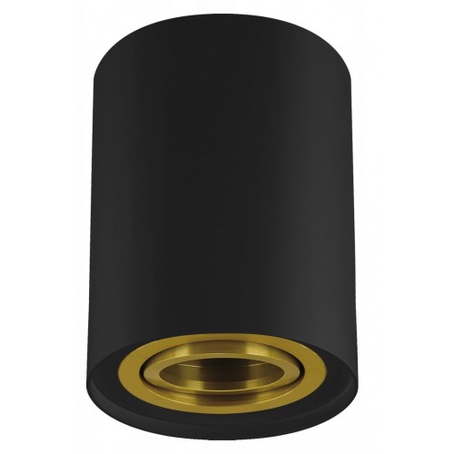 Tuba oprawa natynkowa sufitowa plafon 35w gu10 230v czarna złota black gold