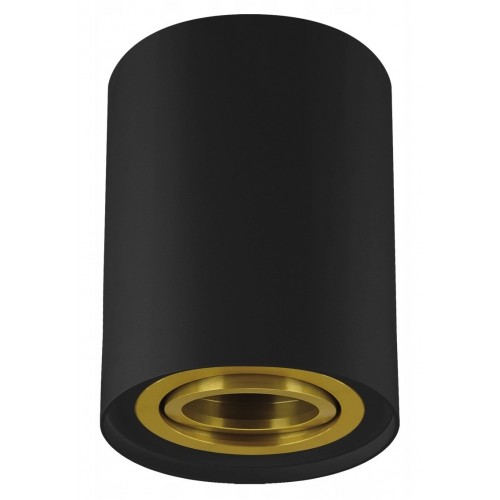 Tuba oprawa natynkowa sufitowa plafon 35w gu10 230v czarna złota black gold