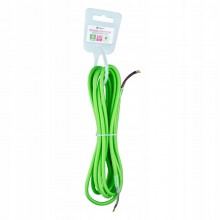 Kabel przewód elektryczny e oplocie 2 x 0,75 3m zielony