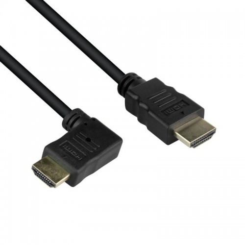 Kabel HDMI - HDMI kątowy płaski 1,5m 1.5m czarny black