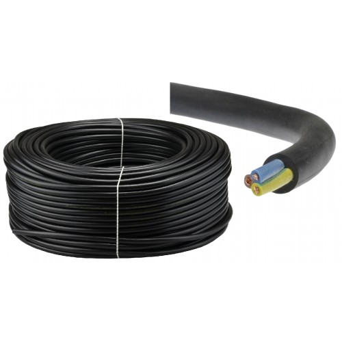 Przewód kabel gumowy w gumie gruby linka OW 3x2,5 H05RR-F 300/500V czarny