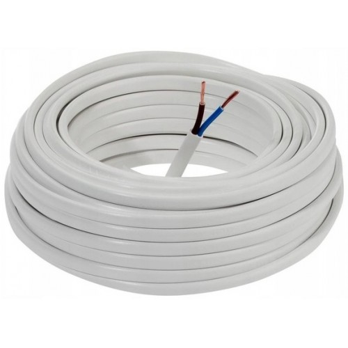 Przewód kabel elektryczny linka OMYp 2x1,5 mieszkaniowy płaski biały