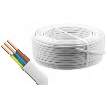 Kabel przewód płaski instalacyjny elektryczny YDYp 3x1 mm 450/750V biały