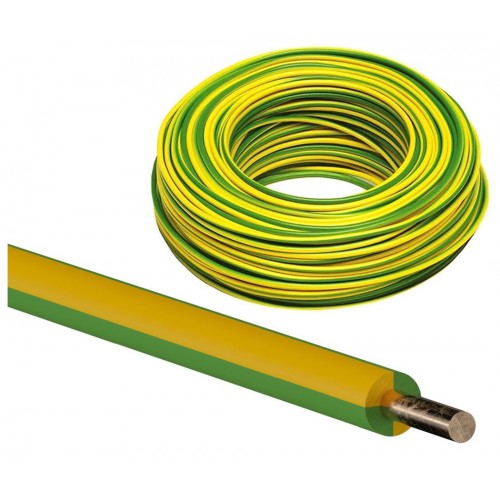 Przewód DY 1x2,5 mm2 H07V-U 450/750v żółto-zielony 1 mb
