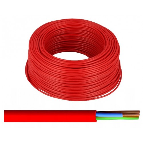Przewód kabel ognioodporny HDGs 3x2,5 PPOŻ silikonowy drut czerwony