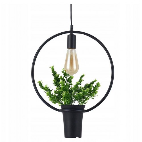 Lampa wisząca ogrodowa zewnętrzna kwietnik żyrandol zwis dekoracyjna e27 czarna