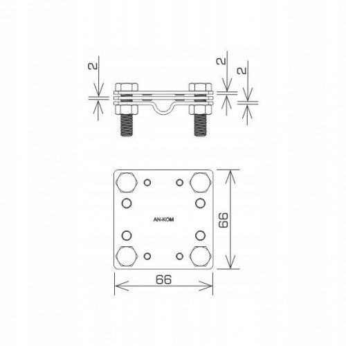 Złącze kontrolne 4xM8 stalowe ocynkowane ocynk do łączenia drutu i bednarki