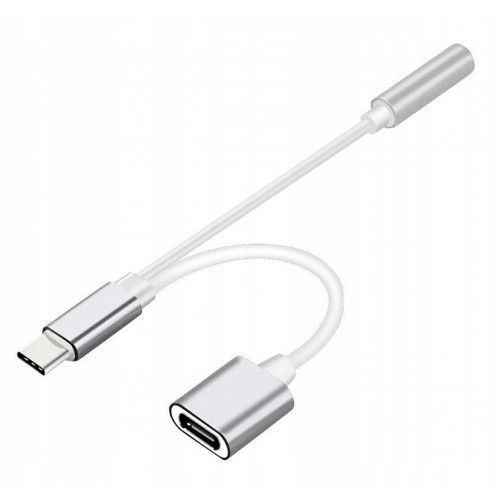 Przejściówka adapter kabel USB C + mini jack 3,5 mm