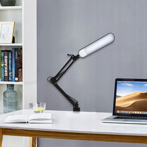 Lampka lampa led biurkowa kreślarska szkolna biurkowa na biurko led cct USB regulowana czarna