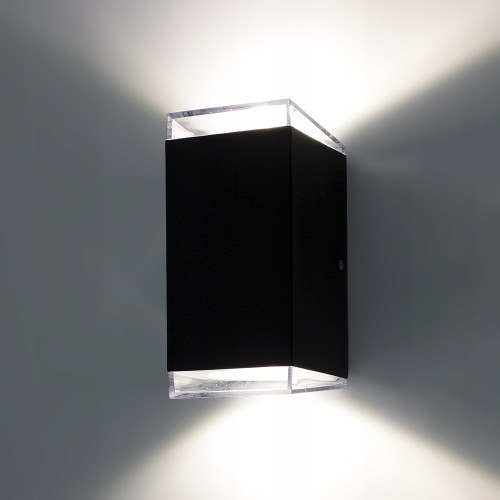 Lampa led kinkiet ogrodowy elewacyjny oprawa zewnętrzna ip54 czarna