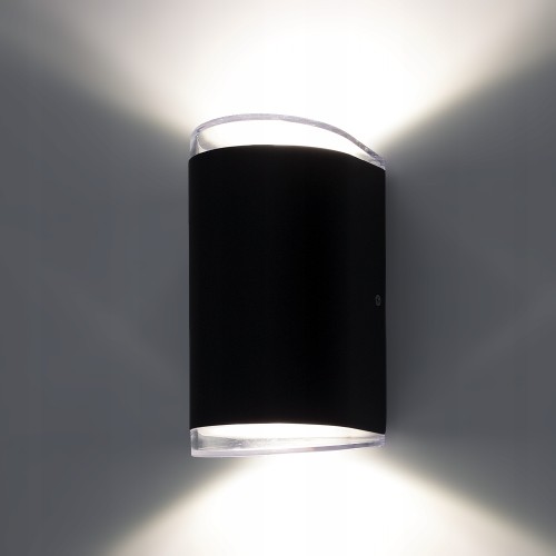 Lampa kinkiet led ogrodowy elewacyjny oprawa zewnętrzna 14w czarna