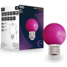 Żarówka LED lampa LED 2W E27 fioletowa purpurowa kulka ozdobna do girlandy