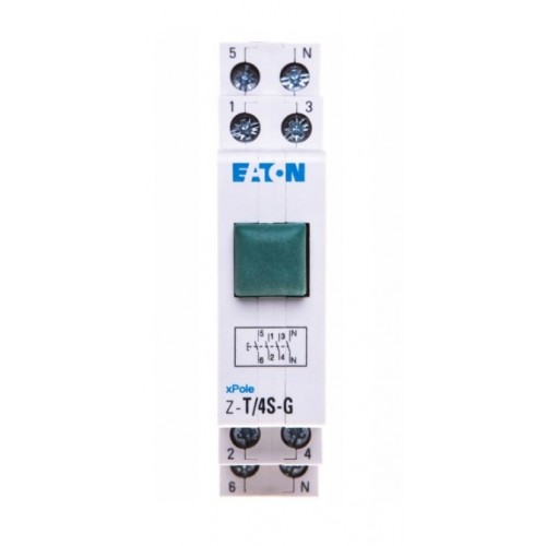 Przełącznik modułowy przycisk zielony na szynę biały 16A 4Z 248328 Eaton