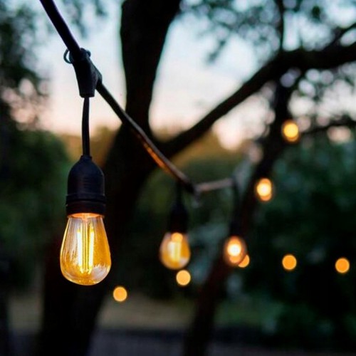 Girlanda ogrodowa świetlna na taras lampki 10m czarna e27 x 10 ip44 przewód
