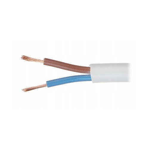 Przewód kabel mieszkaniowy instalacyjny elektryczny OMY 2x0,5 mm2 H03VV-F 300V biały