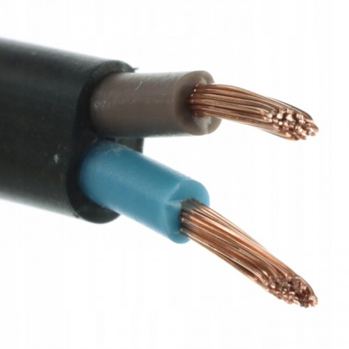 Przewód kabel OMY 2x0,75 mm2 H03VV-F 300V czarny