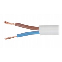 Kabel Przewód Elektryczny OMY 2x1,5 mm 300V H03VV-F Biały 1m