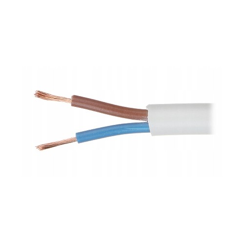 Przewód kabel OMY 2x1,5 mm2 H03VV-F 300V biały