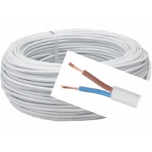 Przewód kabel OMY 2x1,5 mm2 H03VV-F 300V biały