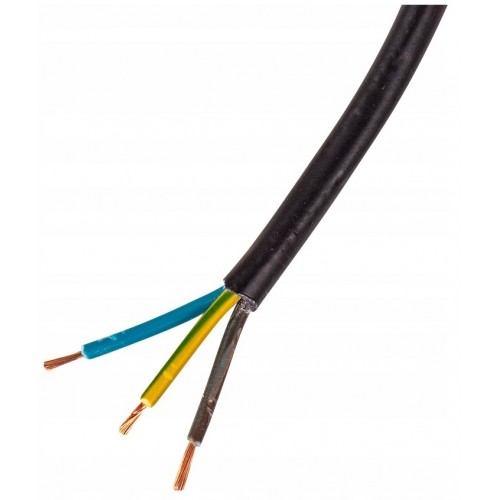 Przewód kabel OMY 3x0,75 mm2 H03VV-F 300V linka elastyczny czarny