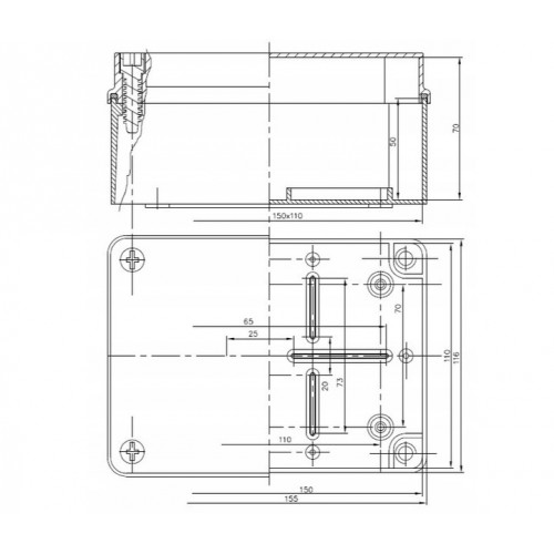 Puszka n/t hermetyczna 150x110x70 bez dławików IP56 szara S-BOX 316