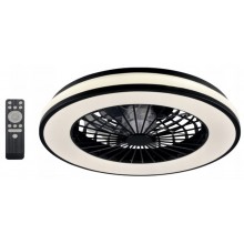 Plafon Lampa LED z Wentylatorem Wiatrak Sufitowy z Pilotem 48W czarny