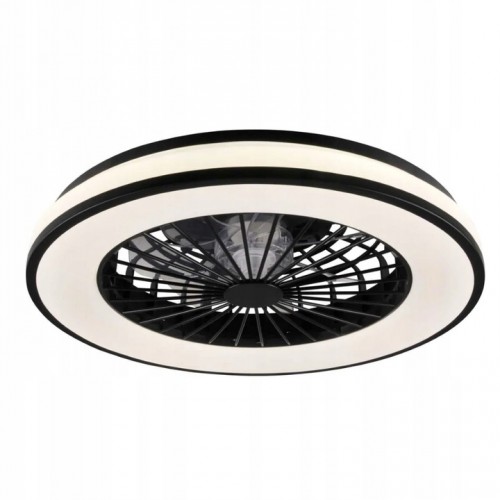 Plafon Lampa LED z Wentylatorem Wiatrak Sufitowy z Pilotem 48W czarny