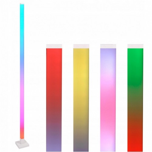 LAMPA STOJĄCA PODŁOGOWA MUZYCZNA RGB TUYA PILOT 12 TRYBÓW BIAŁA