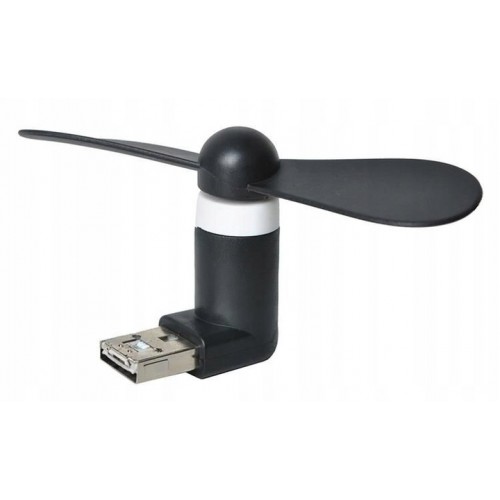 Wiatrak Wentylator Wiatraczek do Telefonu Laptopa Micro USB czarny