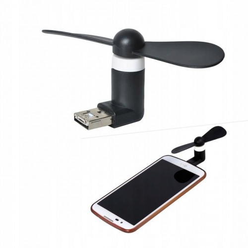 Wiatrak Wentylator Wiatraczek do Telefonu Laptopa Micro USB czarny