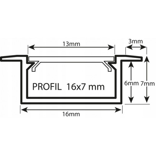 PROFIL LED DO TAŚM FUGA SLIM CZARNY 1 m