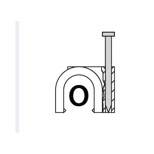 Uchwyt Kablowy Okrągły z Gwoździem Montażowy do Kabla Flop 6 mm 100 sztuk