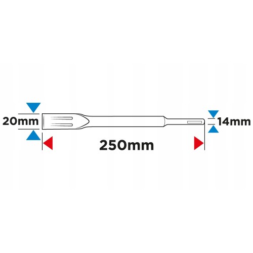 GRAPHITE DŁUTO SDS+ SDS PLUS PŁASKIE SAMOOSTRZĄCE 20X250MM DO BETONU 57H555