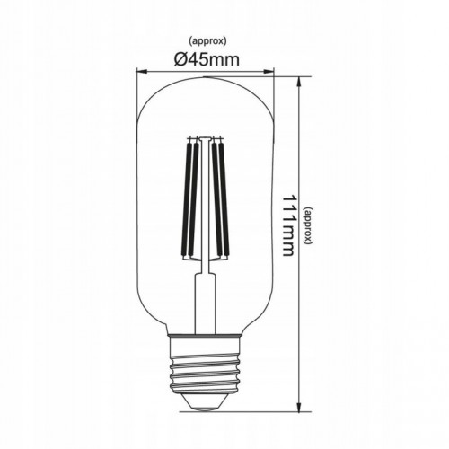 ŻARÓWKA DEKORACYJNA LED FILAMENT E27 T40 230V 4W CIEPŁA