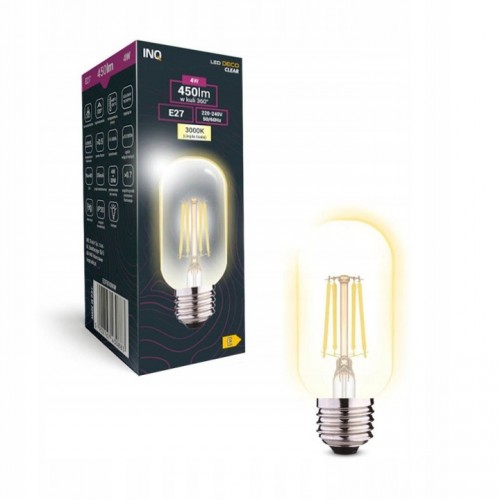 ŻARÓWKA DEKORACYJNA LED FILAMENT E27 T40 230V 4W CIEPŁA