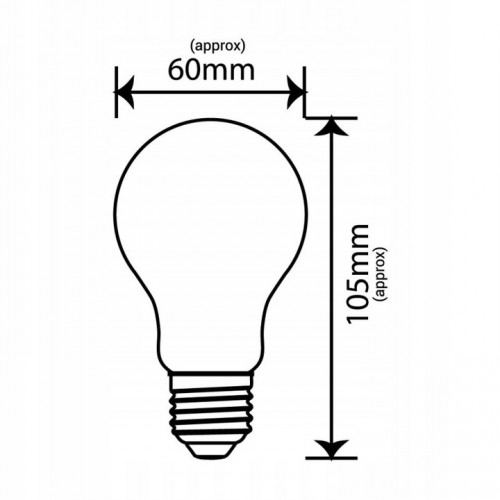 ŻARÓWKA DEKORACYJNA LED FILAMENT E27 A60 230V 8W CIEPŁA