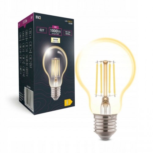 ŻARÓWKA DEKORACYJNA LED FILAMENT E27 A60 230V 8W CIEPŁA