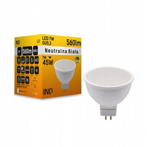 ŻARÓWKA LED GU5,3 12V 7W 4000K INQ