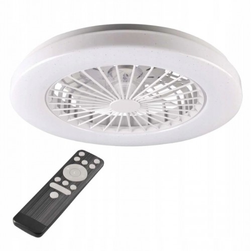 Plafon Lampa LED z Wentylatorem Wiatrak Sufitowy z Pilotem 48W