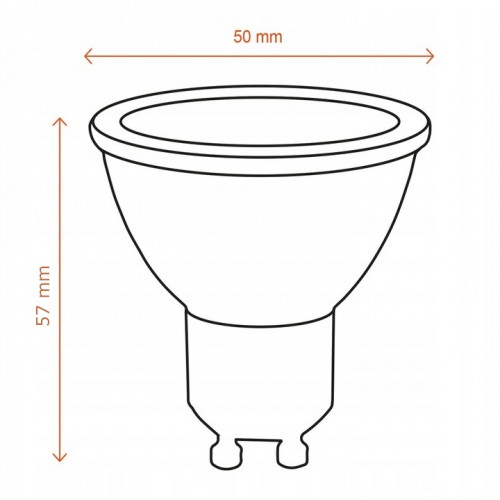 Żarówka LED GU10 5W 450lm CIEPŁA 3000K halogenowa
