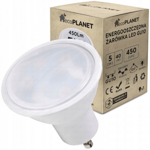 Żarówka LED GU10 5W 450lm CIEPŁA 3000K halogenowa