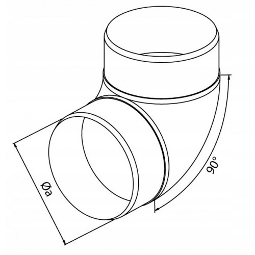 KOLANO WENTYLACYJNE OKRĄGŁE KANAŁU ŁĄCZNIKOWEGO 125 mm 665380