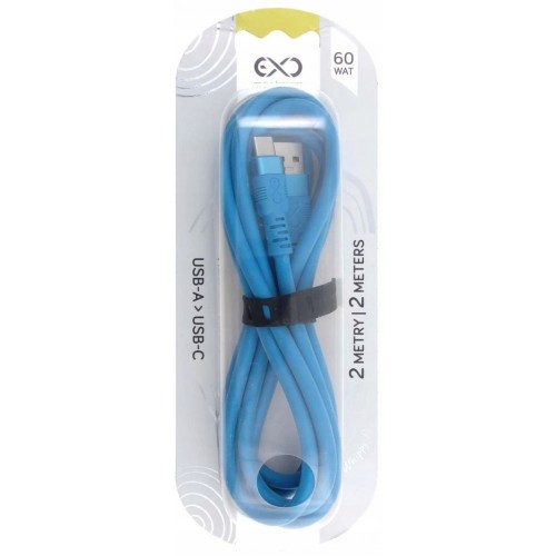 Kabel eXc USB-A USB-C WHIPPY Pro, 2 m. 60W, pastelowy, eXc