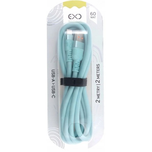 Kabel eXc USB-A USB-C WHIPPY Pro, 2 m. 60W, pastelowy, eXc