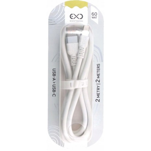 Kabel eXc USB-A USB-C WHIPPY Pro, 2 m. 60W, pastelowy, eXc