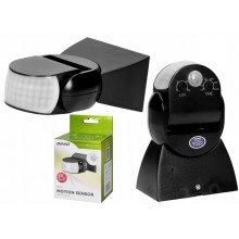 Czujnik Ruchu PIR LED Dwa Sensory Hermetyczny 180/360st 1200W IP65 Czarny