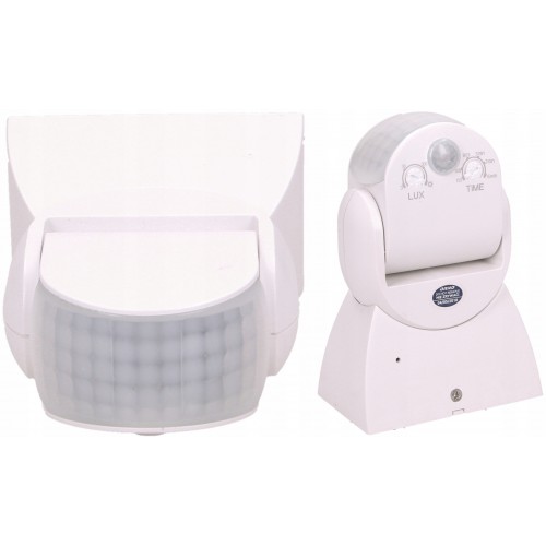 Czujnik Ruchu PIR LED Dwa Sensory Hermetyczny  180/360st 1200W IP65 Biały