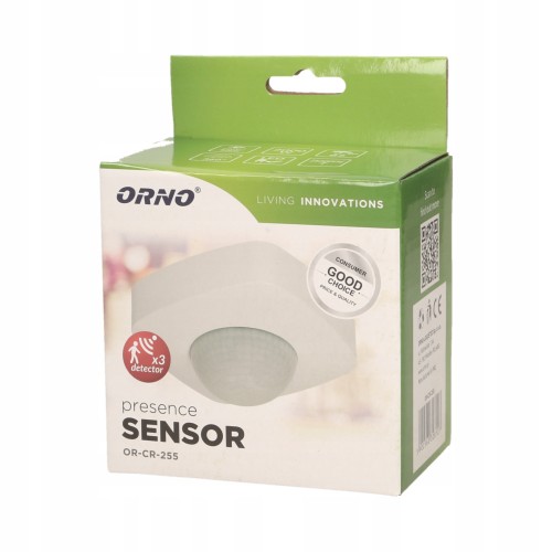 Czujnik Ruchu i Obecności 3 Sensory LED 360st. Hermetyczny IP65 2000W Biały