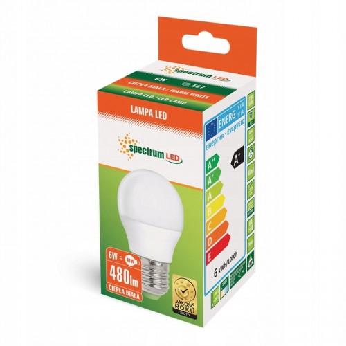 Żarówka Spectrum LED E27 6W kulka ciepła biała