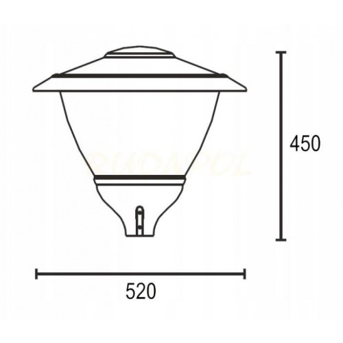 OPRAWA PARKOWA E27 70W 230V IP55 II KLASA OCP-70-PC Z DASZKIEM